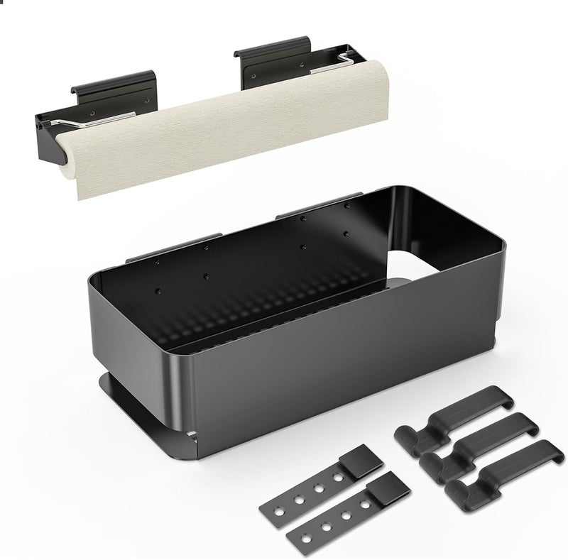 BBQ-PLUS Grill Accessories for Traeger P.A.L. Pop-and-Lock Accessory Rail, Adjustable Paper Towels Holder & Storage Bin & Hooks for Traeger Timberline, Timberline XL, Ironwood, Ironwood XL, Flatrock Grill - Image 1